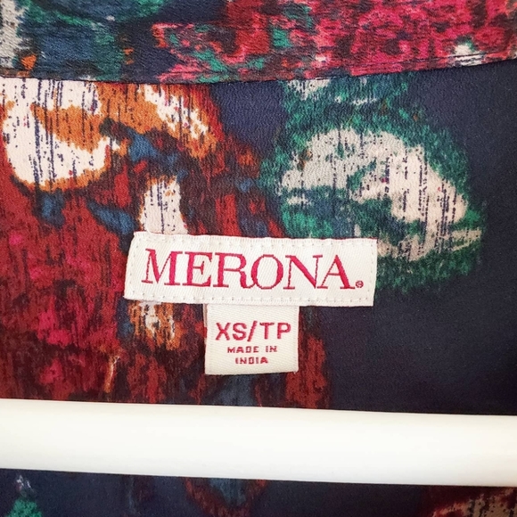4/$20 🖤 Merona Floral Shirt with Buttons (XS) - Picture 3 of 5